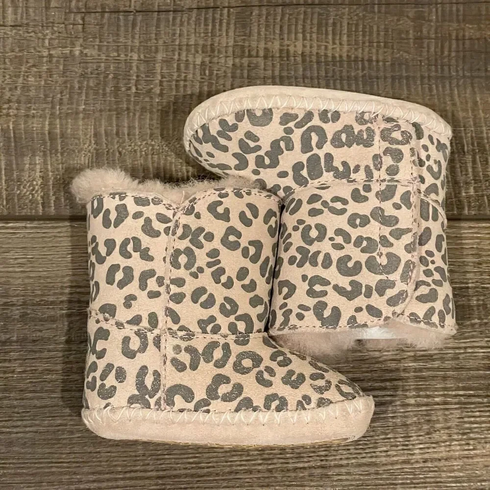 Ugg Australia Cassie Pink Leopard Infant Boots Size 0/1 XSmall 0-6 Months EUC